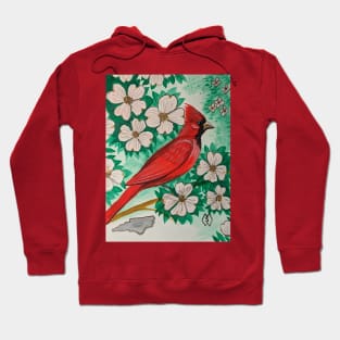 North Carolina state bird and flower, the cardinal and dogwood Hoodie